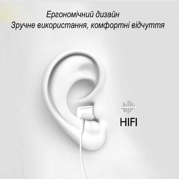 Провідні навушники з мікрофоном HF Denmen DR02 3.5mm 1.2 м чорний