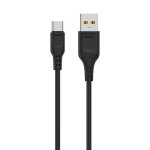 Кабель Denmen D01T Silicone USB Type-C 2.4A 1M  чорний