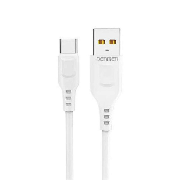 Кабель Denmen D01T Silicone USB Type-C 2.4A 1M білий