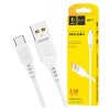 Кабель Denmen D01T Silicone USB Type-C 2.4A 1M білий