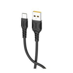 Кабель Denmen D06T Silicone USB Type-C 2.4A 1M Чорний