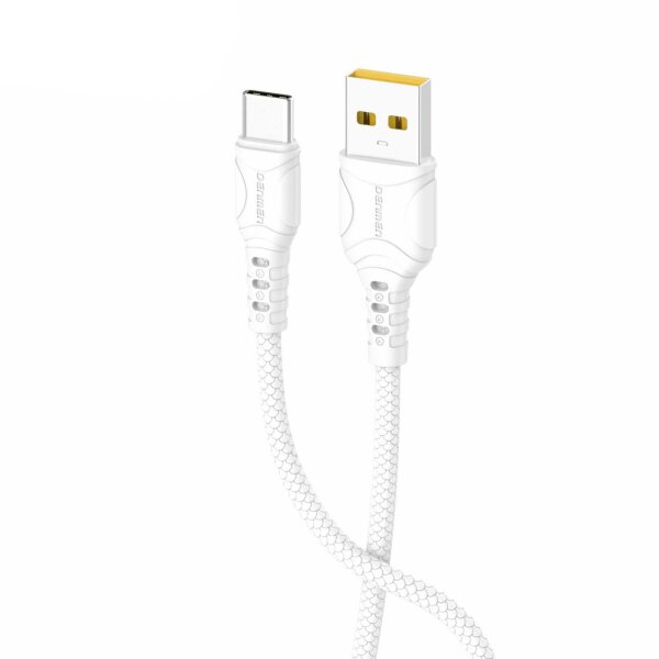 Кабель Denmen D06T Silicone USB Type-C 2.4A 1M Білий