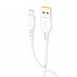 Кабель Denmen D06V Silicone USB Micro USB 2.4A 1M Білий